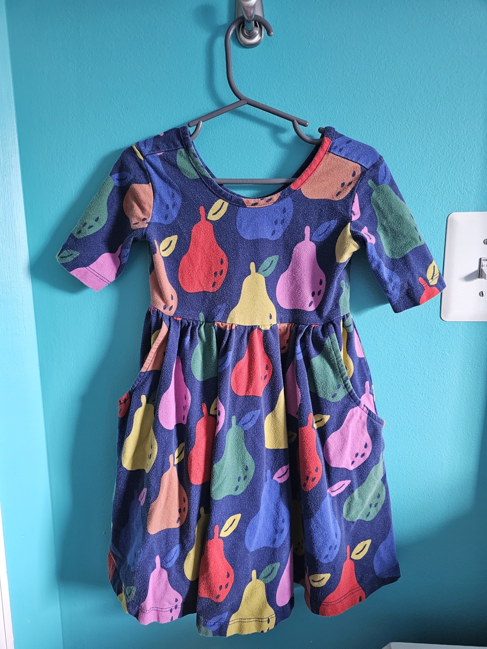 HANNA ANDERSSON - Navy Pear Dress with Pockets